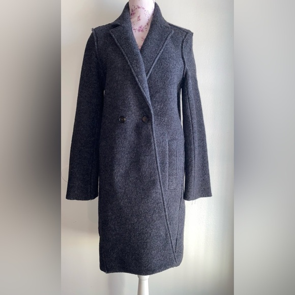 J.Crew Daphne topcoat Italian Boiled Wool Charcoal Gray NWOT (Read Description) - Picture 3 of 13